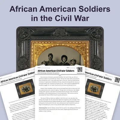 African American Soldiers in Civil War - reading educational content