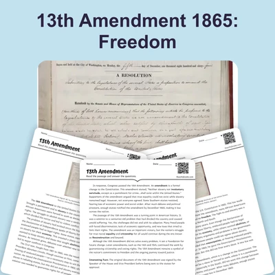 13th Amendment  - reading educational content