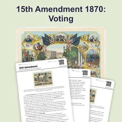 15th Amendment 1870: Voting - reading educational content