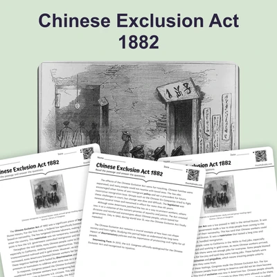 Chinese Exclusion Act 1882 - reading educational content