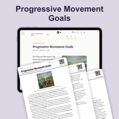 Progressive Movement Goals and Reforms - reading educational content