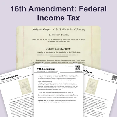 16th Amendment - reading educational content