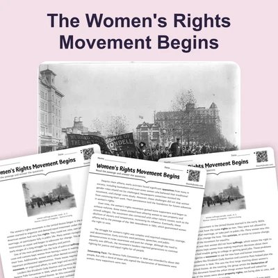 The Women's Rights Movement Begins - reading educational content