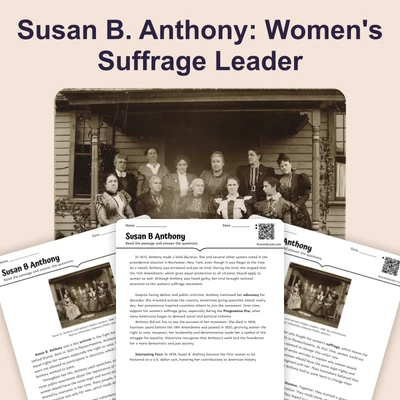 Susan B Anthony - reading educational content