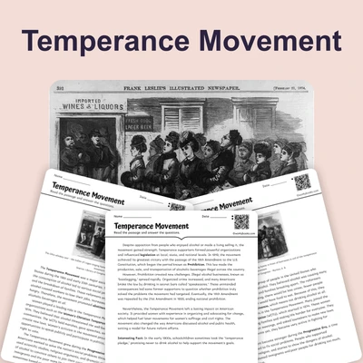 Temperance Movement: Push for Prohibition - reading educational content
