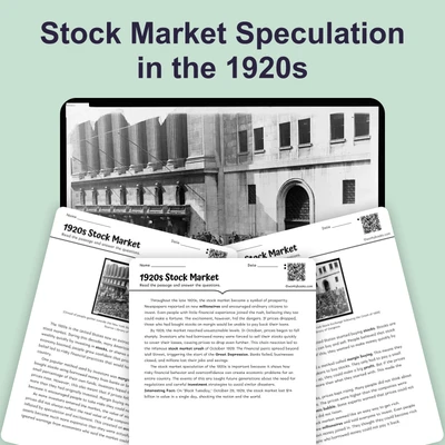 1920s Stock Market - reading educational content