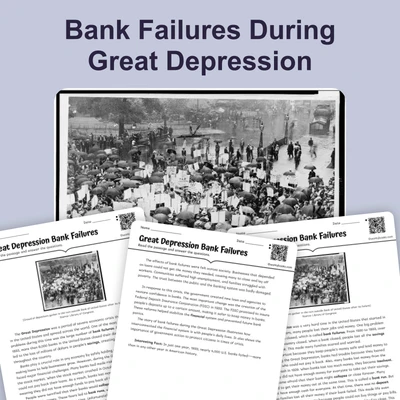 Bank Failures During Great Depression - reading educational content
