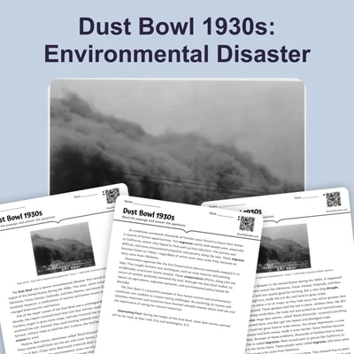 Dust Bowl 1930s - reading educational content