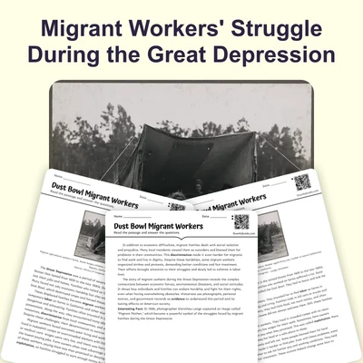 Dust Bowl Migrant Workers - reading educational content