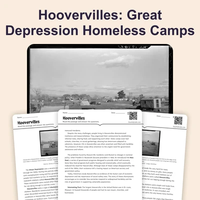 Hoovervilles - reading educational content