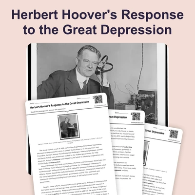 Herbert Hoover Response to Great Depression - reading educational content