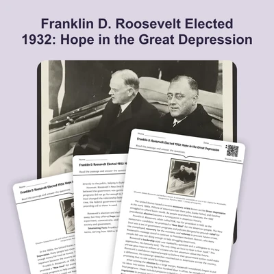Franklin D Roosevelt Election 1932: New Hope - reading educational content