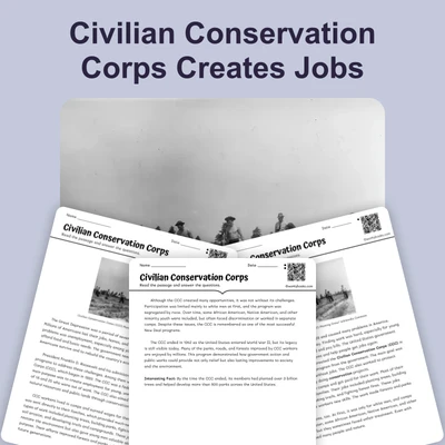 Civilian Conservation Corps  - reading educational content
