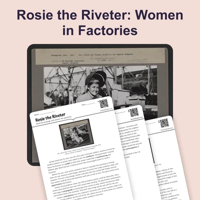 Rosie the Riveter: Women in Factories - reading educational content
