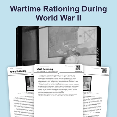 WWII Rationing - reading educational content
