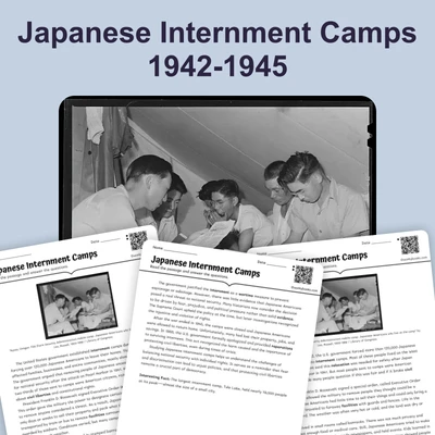 Japanese Internment Camps  - reading educational content