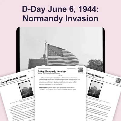 D-Day June 6 1944: Normandy Invasion - reading educational content