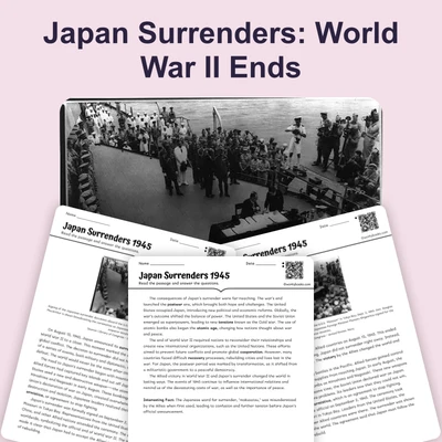 Japan Surrenders: World War II Ends - reading educational content