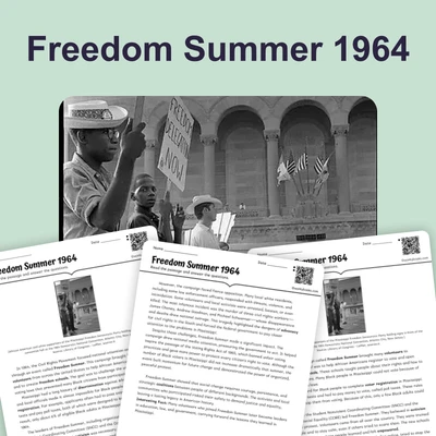 Freedom Summer 1964: Mississippi Voter Registration - reading educational content