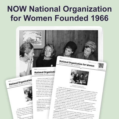 NOW National Organization for Women Founded 1966 - reading educational content