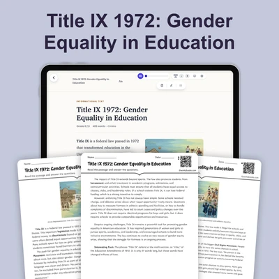 Title IX 1972: Gender Equality in Education - reading educational content