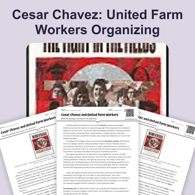 Cesar Chavez and United Farm Workers  - reading educational content