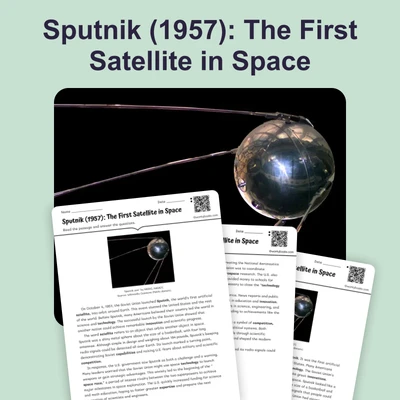 Sputnik 1957: Soviet Satellite Shocks America - reading educational content