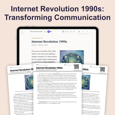 Internet Revolution 1990s - reading educational content