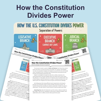 How the Constitution Divides Power - reading educational content