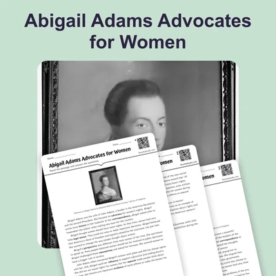 Abigail Adams Advocates for Women - reading educational content