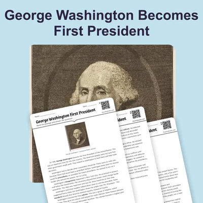 George Washington First President - reading educational content