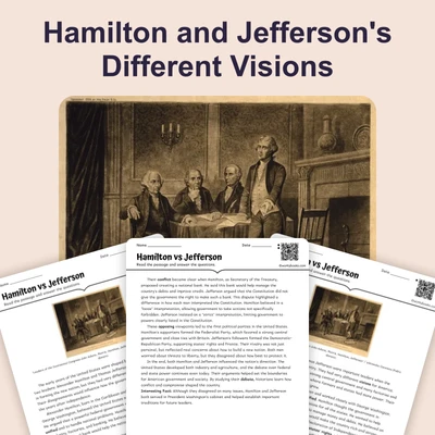 Hamilton vs Jefferson - reading educational content