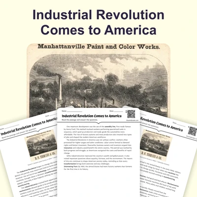 Industrial Revolution Comes to America - reading educational content