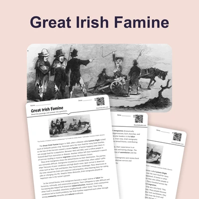 The Great Irish Famine - reading educational content
