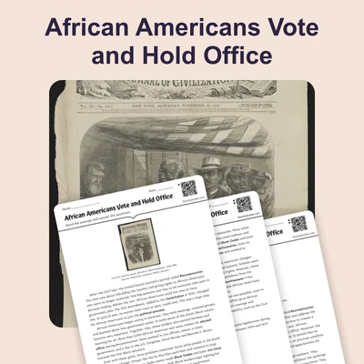 African American  Political Leaders - reading educational content