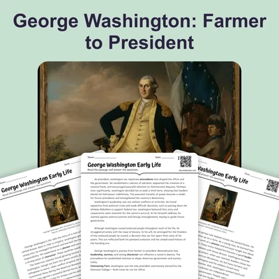 George Washington Early Life - reading educational content
