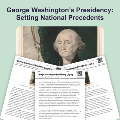 Presidential Precedents George Washington  - reading educational content