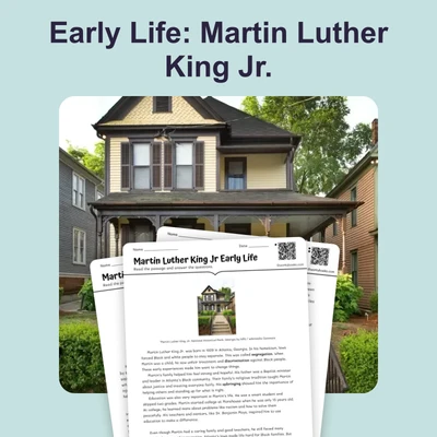 Martin Luther King Jr Early Life - reading educational content