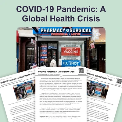 COVID-19 Pandemic: A Global Health Crisis - reading educational content