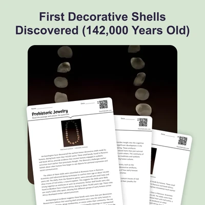 First Human Jewelry - reading educational content