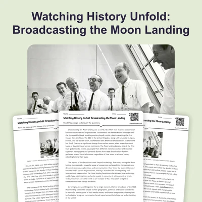 Watching History Unfold: Broadcasting the Moon Landing - reading educational content