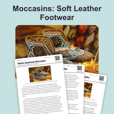 Native American Moccasins - reading educational content