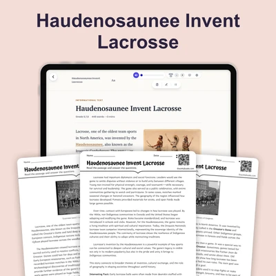 Haudenosaunee Invent Lacrosse - reading educational content
