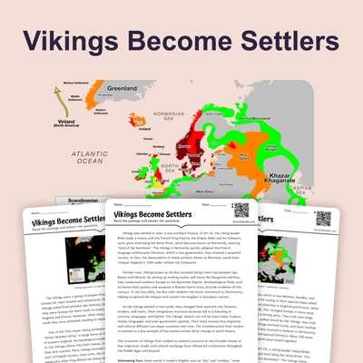 Viking Settlements - reading educational content