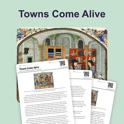 Medieval Towns - reading educational content