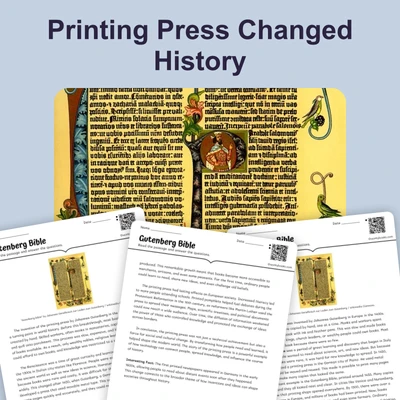 Gutenberg Bible - reading educational content