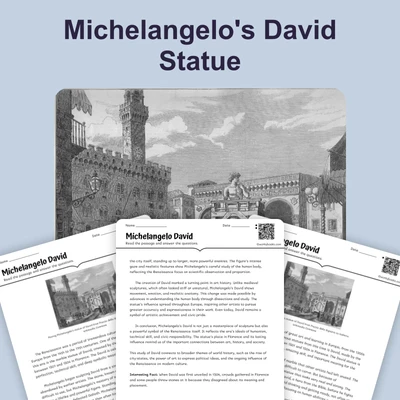 Michelangelo's David - reading educational content