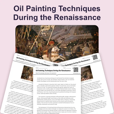 Renaissance Oil Painting - reading educational content