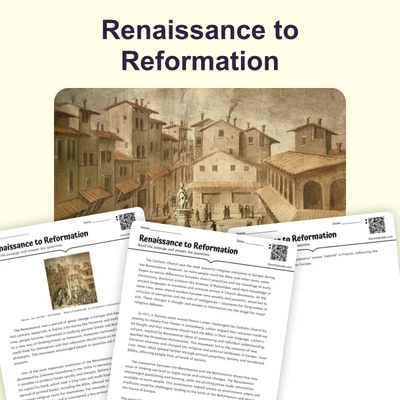 Renaissance to Reformation - reading educational content