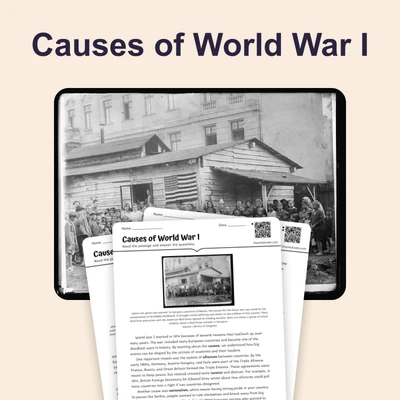 Causes of World War I - reading educational content